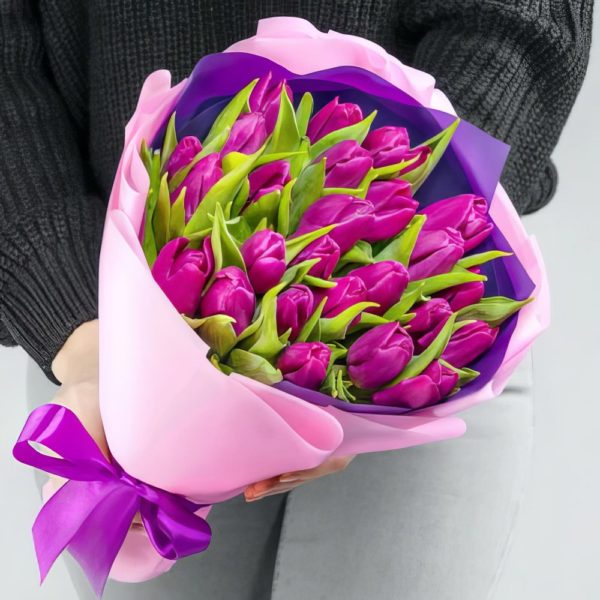 25 Фиолетовых Тюльпанов